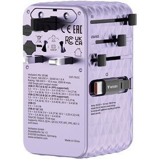 VERBATIM CHARGE 'N' TRAVEL 70W 2C RETRACTABLE UNIVERSAL
