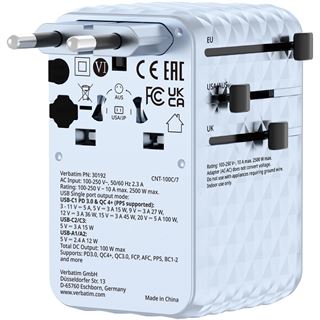 VERBATIM CHARGE 'N' TRAVEL 100W UNIVERSAL TRAVEL ADAPTER
