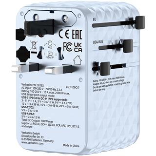 VERBATIM CHARGE 'N' TRAVEL 100W UNIVERSAL TRAVEL ADAPTER