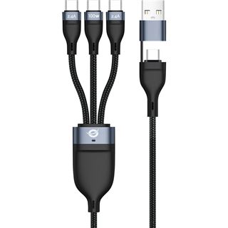 (&euro;8,60*/1m) 1.50m Conceptronic USB2.0 Anschlusskabel 3in1 USB C