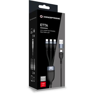 (&euro;8,60*/1m) 1.50m Conceptronic USB2.0 Anschlusskabel 3in1 USB C