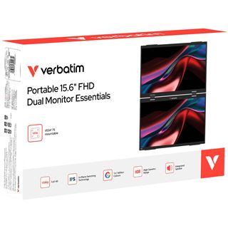 15,6" (39,62cm) Verbatim Essentials Dual Monitor schwarz 2x
