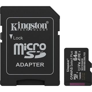 64GB Kingston Canvas Select Plus micSDXC Gen3 Bulk 100R A1 Single