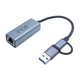 INCA Adapter IUTP-01TX Ethernet > USB und Typ C Anschluss