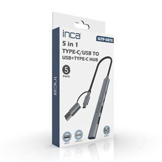 INCA Adapter IUTP-06TX USB C/A USB 3.0/2.0 + Typ-C, 100W