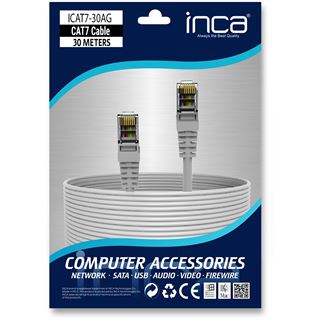 (&euro;0,96*/1m) 30.00m INCA Cat. 7 Netzwerkkabel S/FTP RJ45 Stecker