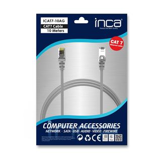 (&euro;1,19*/1m) 10.00m INCA Cat. 7 Patchkabel S/FTP RJ45 Stecker auf