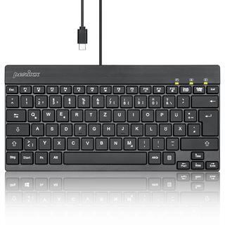Perixx PERIBOARD-426C DE, kabelgebundene USB-C Mini Tastatur mit
