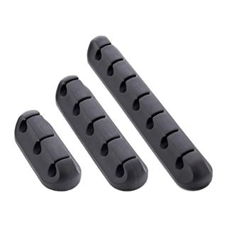 InLine Kabelmanager-Set, 3-, 5-, 7-fach, selbstklebend, schwarz