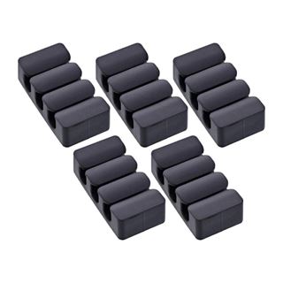 InLine 5er Pack Kabelclip, 3-fach, selbstklebend, schwarz