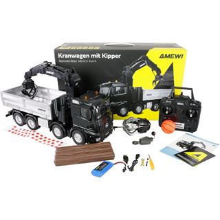 Amewi Mercedes Arocs Kranwagen m. Kipper 8x4/4 4WD 1:18 RTR