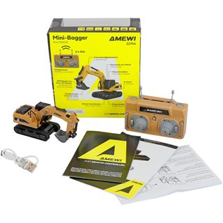 Amewi Mini-Bagger Metall proportional 8-Kanal 1:64 RTR 6+