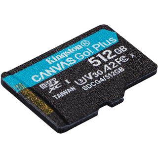 512GB Kingston Canvas Go Plus microSDXC Gen4 200R A2 U3 Single Pack