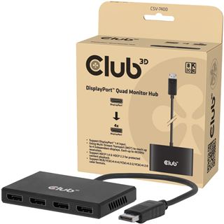 Club3D Multi Streaming Transport Hub 1xDP->4xDP 4K30Hz