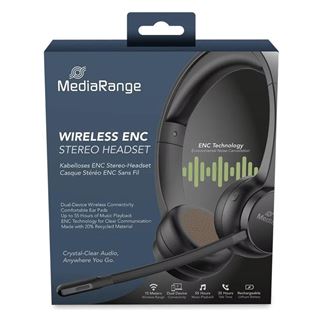 MediaRange Bluetooth ENC Stereo Headset 400mAh Akku schwarz