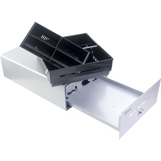 Equip Kassenschublade 4Schein-/4M&uuml;nzf&auml;cher RJ11 POS Silber