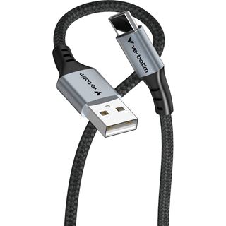 1.20m Verbatim USB2.0 Anschlusskabel QuickCharge USB A Stecker auf