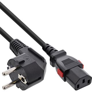 (&euro;4,95*/1m) 2.00m InLine Netzkabel Schutzkontakt Stecker auf C13