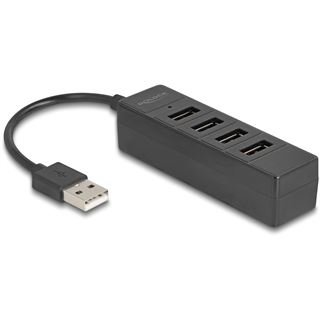 Delock USB Hub 4 Port USB 2.0 mit 4 x USB Typ-A Buchse schwarz