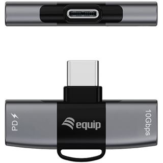 Equip Adapter USB-C->2xUSB-C 10Gbps PD 100W Alu.