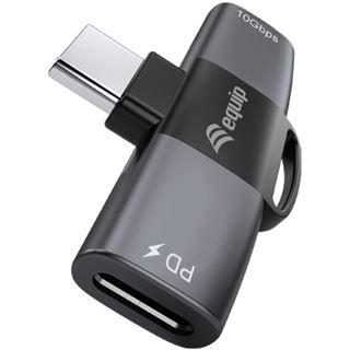 Equip Adapter USB-C->2xUSB-C 10Gbps PD 100W Alu.