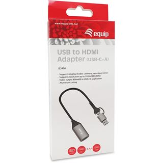 Equip Adapter USB-C/A->HDMI 1920x1080/ 60Hz Alu.