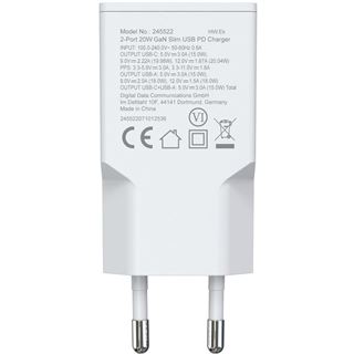 Equip Ladeger&auml;t 2Port USB-C PD3.0/USB-A GaN Slim 20W wei&szlig;
