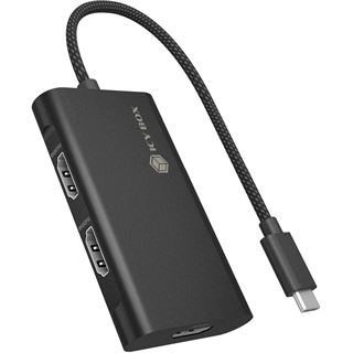 Icy Box Adapter USB Type-C 3x HDMI-Videoausg?nge