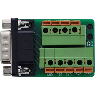 InLine Terminalblock D-Sub 9 Stecker, Federklemme, Schraubsicherung