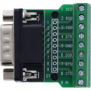 InLine Terminalblock D-Sub 9 Stecker, Schraubklemme, Schraubsicherung