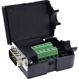 InLine D-Sub 9 Breakout-Terminalblock, Stecker, Schraubklemme,
