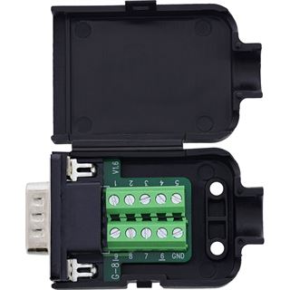 InLine D-Sub 9 Breakout-Terminalblock, Stecker, Schraubklemme,