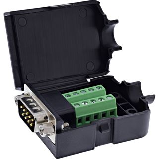 InLine D-Sub 9 Breakout-Terminalblock, Stecker, Schraubklemme