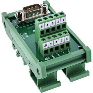 InLine D-Sub 9 Terminalblock, Stecker, Schraubklemme, Hutschiene
