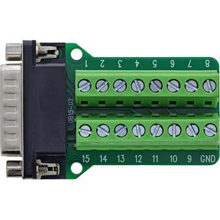 InLine D-Sub 15 Terminalblock, Stecker, 2-reihig, Schraubklemme