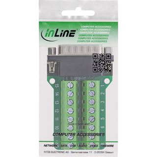 InLine D-Sub 15 Terminalblock, Stecker, 2-reihig, Schraubklemme
