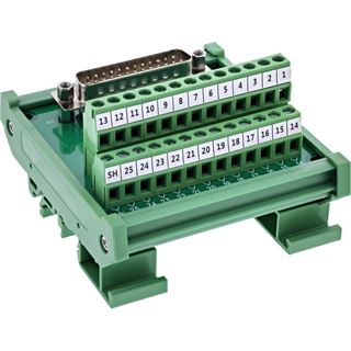 InLine D-Sub 25 Terminalblock, Stecker, Schraubklemme, Hutschiene,