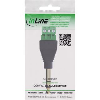 InLine 6,35mm Klinkenstecker an Terminalblock, Stereo, 3-polig