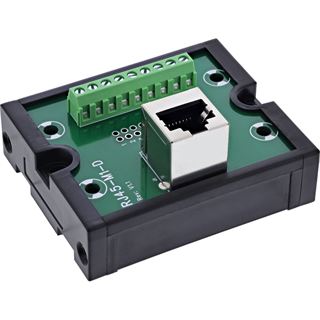 InLine RJ45 Breakout-Buchse an 9-pol. Schraubklemme, Hutschiene,