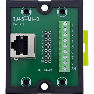 InLine RJ45 Breakout-Buchse an 9-pol. Schraubklemme, Hutschiene,