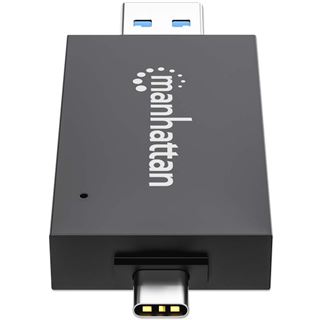 Manhattan USB 3.0 Typ-C/-A Kartenleseger&auml;t microSD, SD/MMC