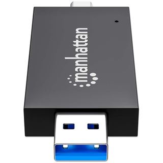 Manhattan USB 3.0 Typ-C/-A Kartenleseger&auml;t microSD, SD/MMC