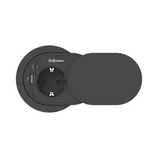 (&euro;16,23*/1m) 2.00m Fellowes GmbH Einbausteckdose 230V Schwarz 1