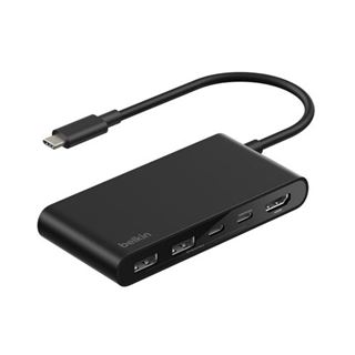 Belkin CONNECT 5-IN-1 USB-C HUB WITH DUAL USB-C PORTS BLACK
