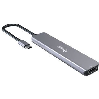 Equip Adapter USB-C->HDMI/4xUSB-C/USB-A 4K/ 60Hz 0.25m Alu.
