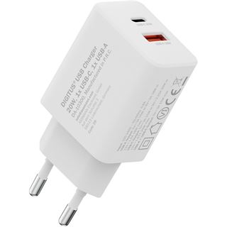 Digitus USB-Ladeger&auml;t 20W, 1x USB-C, 1x USB-A wei?