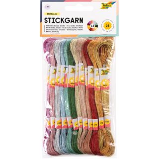 folia Garn METALLIC zum Sticken gl&auml;nzend mehrfarbig 1,0 mm x 8,0