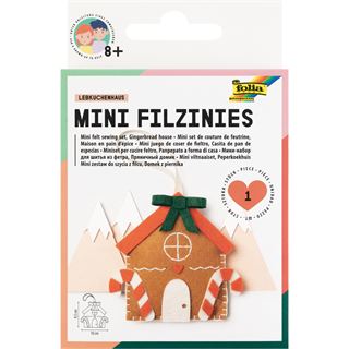 folia N&auml;hset Mini Filzinies LEBKUCHENHAUS braun