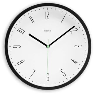 hama Wanduhr Capri wei&szlig; schwarz Kunststoff, &Oslash; 25,0 cm
