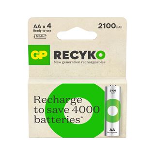 GP Akkus Recharge Ni-MH Mignon AA 2.100 mAh, 4 St.